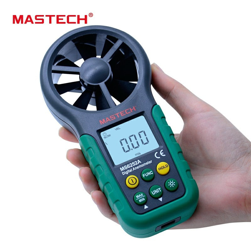 MASTECH MS6252A Handheld Digital Anemometer Wind Speed Meter Air Flow Tester Air Volume Measure TM